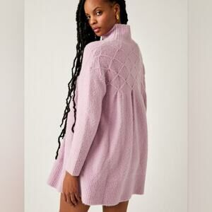 NWOT Free People Jaci Wool Blend  Sweater Dress In Lavender